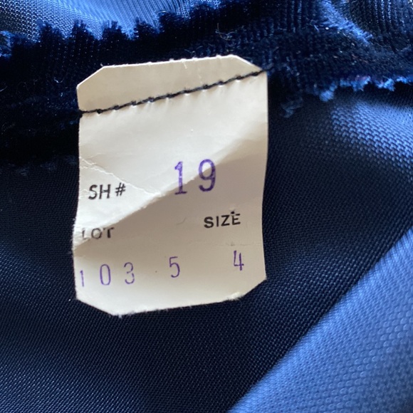 RICKI LANG FOR NUIT VINTAGE DEEP BLUE SEQUIN VELVET DRESS 4 EXCELLENT - Picture 9 of 9